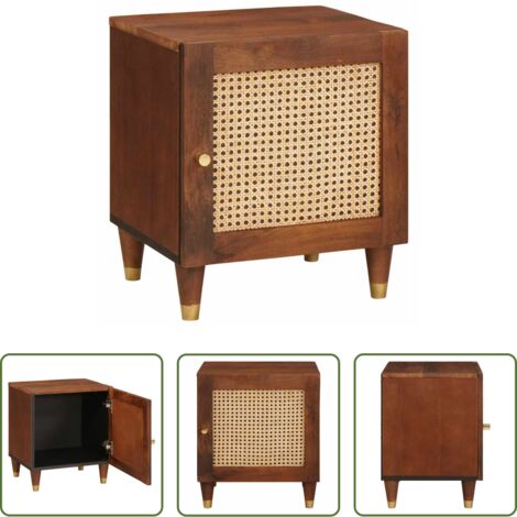Comodino in legno -  Armadio da Notte Marrone 40 x 33,5 x 46 cm