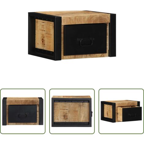 Comodino in legno -  Comodini 2 pz 40x35x25 cm in Legno Massello di Mango Grezzo
