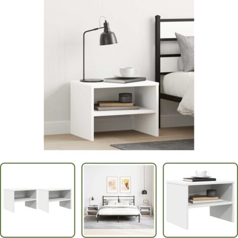 Comodino in legno -  Comodini Bianchi 2 pz 40x30x30 cm Legno Ingegnerizzato