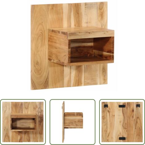 Comodino in legno -  Comodino 50x27x50 cm in Legno Massello di Acacia