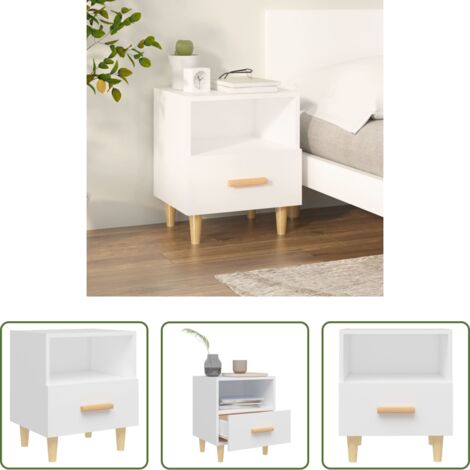 Comodino in legno -  Comodino Bianco 40x35x47 cm