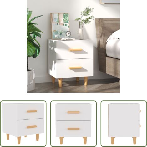 Comodino in legno -  Comodino Bianco 40x35x47,5 cm