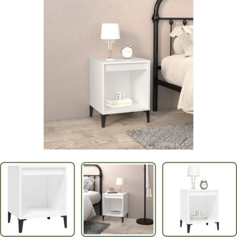 Comodino in legno -  Comodino Bianco 40x35x50 cm