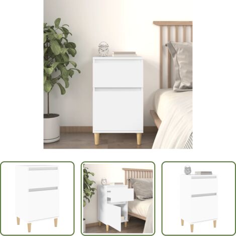 Comodino in legno -  Comodino Bianco 40x35x70 cm