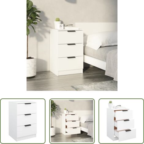 Comodino in legno -  Comodino Bianco 40x36x65 cm