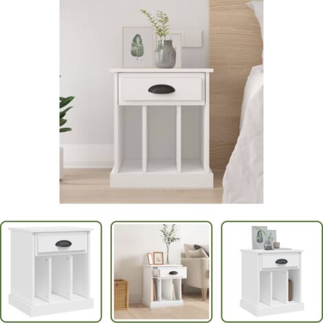 Comodino in legno -  Comodino Bianco 43x36x50 cm