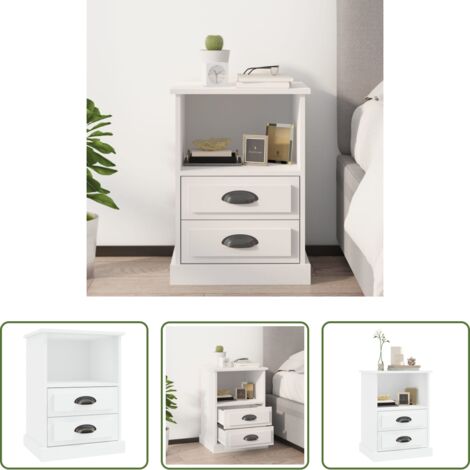 Comodino in legno -  Comodino Bianco 43x36x60 cm