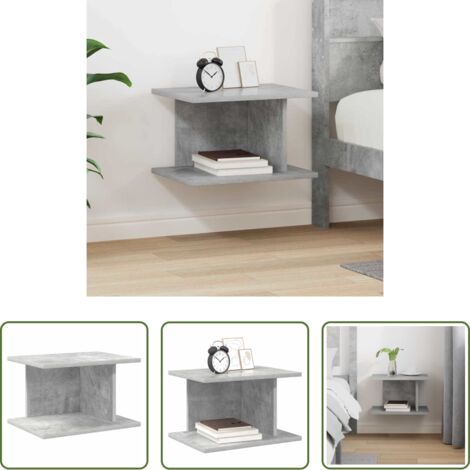 Comodino in legno -  Comodino Grigio cemento 40 x 30 x 25 cm Legno multistrato
