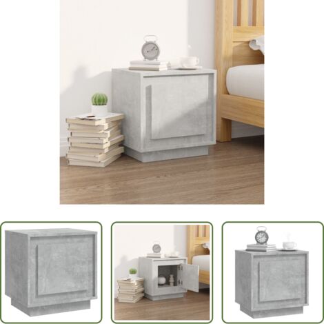 Comodino in legno -  Comodino Grigio Cemento 44x35x45 cm in Legno Multistrato