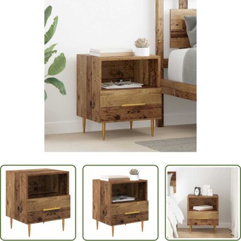 Comodino in legno -  Comodino Marrone 40 x 35 x 47,5 cm Legno multistrato