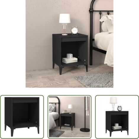 Comodino in legno -  Comodino Nero 40x35x50 cm