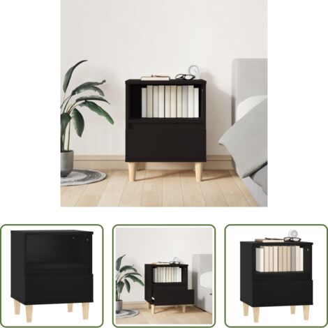 Comodino in legno -  Comodino Nero 40x35x50 cm