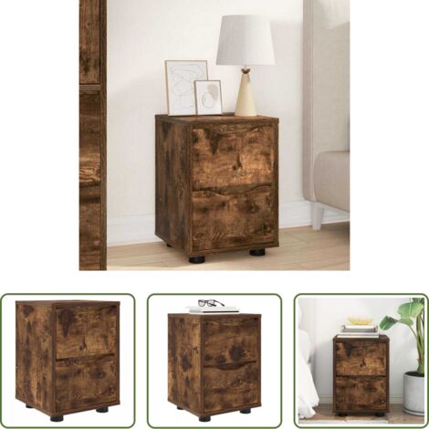 Comodino in legno -  Comodino Rovere fumé 30,5 x 30 x 43 cm Legno multistrato
