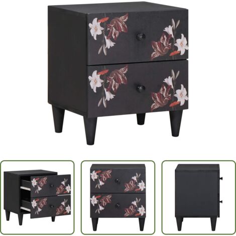 Comodino in legno di mango -  Comodino Marrone 40 x 33,5 x 46 cm Legno di mango massello