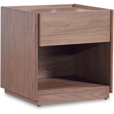 Comodino in Legno di Noce Essen Pärumm 50x45x51 cm con 1 Cassetto