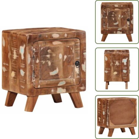 Comodino in legno di teak - vidaXL Comodino 40x32x46 cm in Legno Massello di Recupero - Comodino in legno di mango