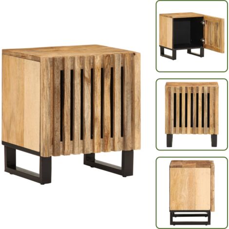 Comodino in legno massello - vidaXL Comodino 40x34x46 cm in Legno Massello di Mango -