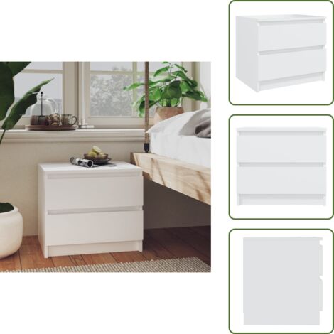 Comodino in legno multistrato - vidaXL Comodino Bianco 50x39x43,5 cm in Legno Multistrato -