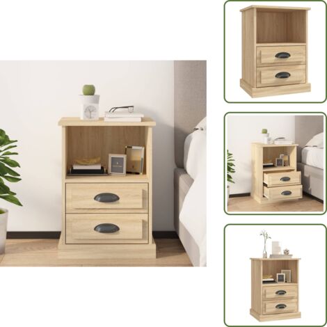 Comodino in legno multistrato - vidaXL Comodino Rovere Sonoma 43x36x60 cm - Comodino rovere sonoma