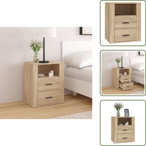 Comodino in legno multistrato - vidaXL Comodino Rovere Sonoma 50x36x60 cm in Legno Multistrato - Comodino con piano d'appoggio