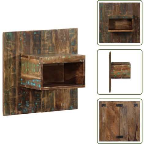 Comodino in legno riciclato - vidaXL Comodino Multicolore 50x27x50 cm in Legno Massello Recupero - Comodino in legno teak