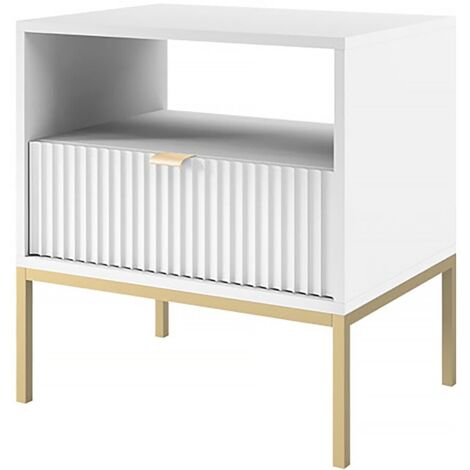 Comodino in legno "Tunis" - Bianco