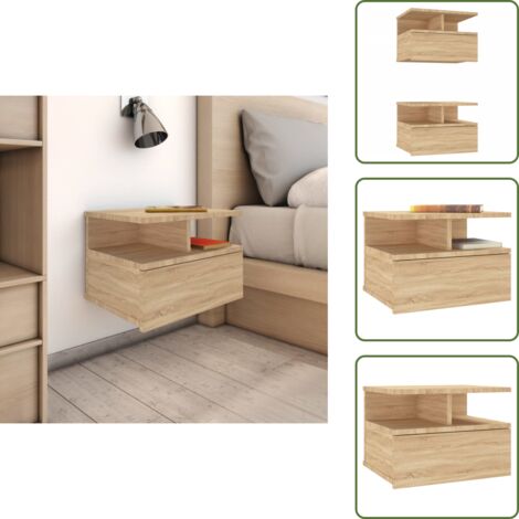 Comodino in legno - vidaXL Comodini Pensili 2pz Rovere Sonoma 40x31x27cm Legno Multistrato - Comodino rovere sonoma