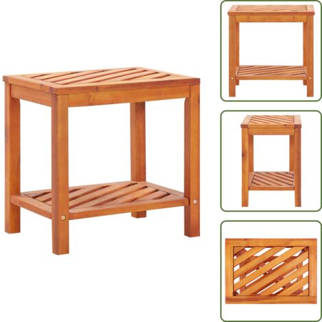 Comodino in legno - vidaXL Tavolinetto in Legno Massello di Acacia 45x33x45 cm - Tavolino da servizio