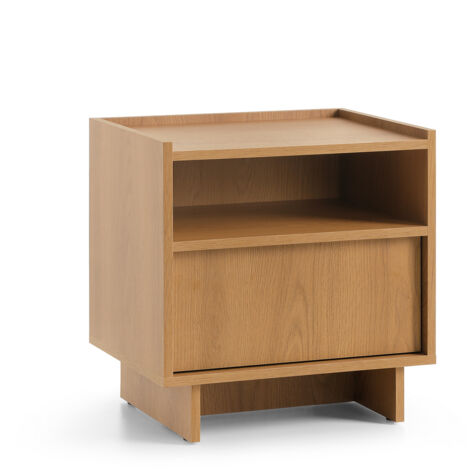 Comodino in rovere color caramello, 50 x 51 x 39 cm