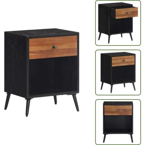 Comodino in teak - vidaXL Comodino 40x30x50 cm in Legno Massello di Teak -