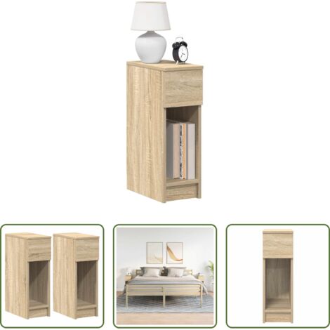 Comodino in truciolato -  Comodini con Cassetto 2 pz Rovere Sonoma 20x36x60 cm