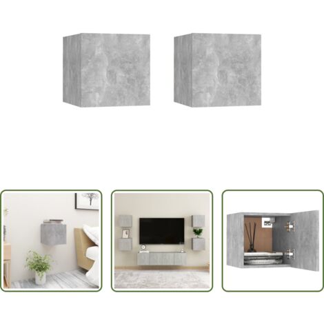 Comodino in truciolato -  Comodini Grigio Cemento 2 pz 30,5x30x30 cm in Truciolato