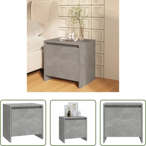 Comodino in truciolato -  Comodino Grigio Cemento 45x34x44,5 cm in Truciolato
