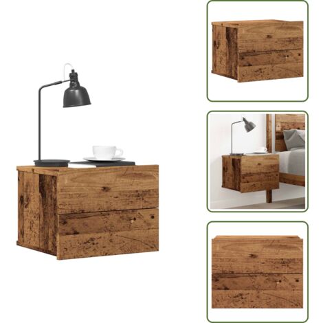 Comodino in truciolato - vidaXL Comodino a Muro Legno Antico 40x32x30 cm - Comodino antico