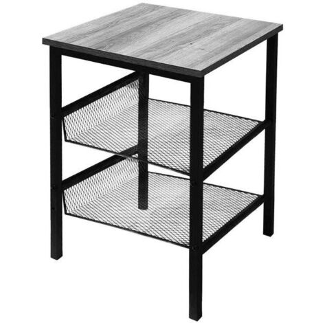 COMODINO INDUSTRIAL 2 RIPIANI 40X40X55H GRIGIO
