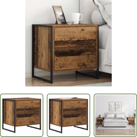 Comodino industriale -  Comodino Legno vecchio 50 x 39.5 x 50 cm Legno multistrato