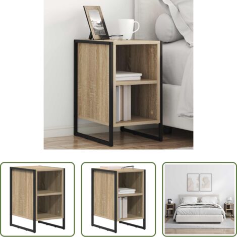Comodino industriale -  Comodino Sonoma 39.5 x 30 x 50 cm Legno multistrato
