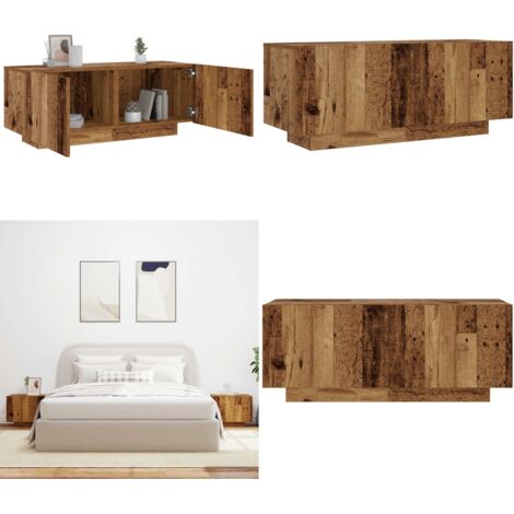 Comodino Legno Antico 100x35x40 cm in Legno Multistrato - Comodino antico - Comodino multistrato