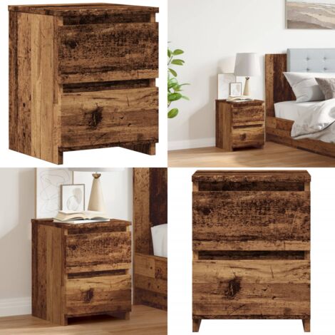 Comodino Legno Antico 30x30x40 cm in Legno Multistrato - Comodino antico - Comodino industriale