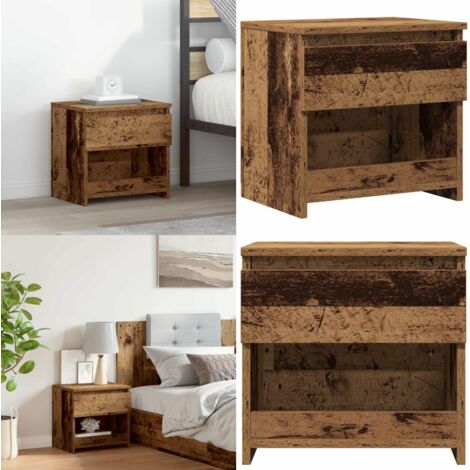 Comodino Legno Antico 40x30x39 cm in Legno Multistrato - Comodino antico - Comodino multistrato