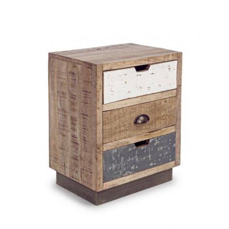 Comodino Legno Marrone Rustico da Interno - THEODORE