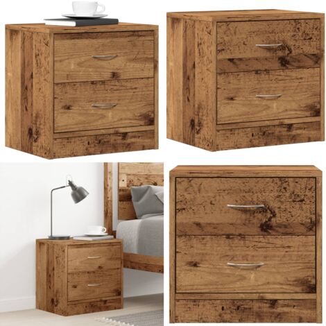 Comodino Legno Vecchio 40x30x40 cm in Truciolato - Comodino antico - Comodino con cassetti