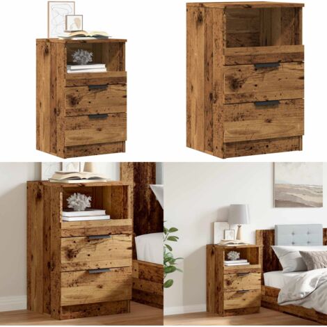 Comodino Legno Vecchio 40x36x65 cm in Legno Multistrato - Comodino antico - Comodino multistrato
