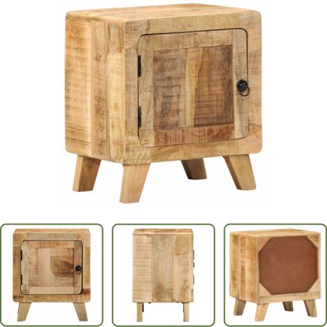 Comodino mango -  Comodino 40x32x46 cm in Legno Massello di Mango Grezzo
