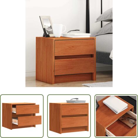 Comodino marrone cerato -  Comodini Marrone cerato 40 x 30.5 x 35.5 cm Legno di pino