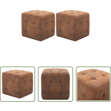 Comodino marrone -  Comodini 2 pz Marrone 30x30x30 cm in Similpelle Scamosciata