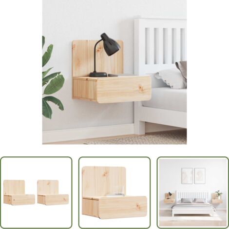 Comodino marrone -  Comodino 2 pcs Marrone 44 x 32,5 x 40 cm Legno di pino massello