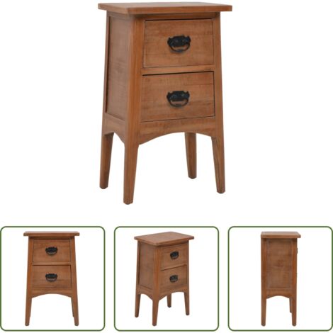 Comodino marrone -  Comodino in Legno Massello di Abete 40x29x68 cm Marrone