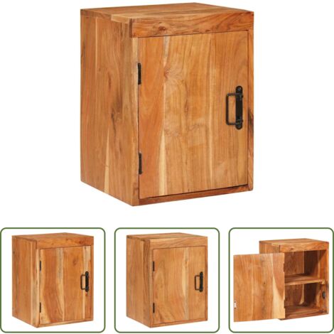 Comodino marrone -  Comodino Marrone 35 x 33 x 48 cm Legno Massello di Acacia