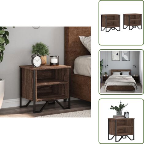 Comodino marrone - vidaXL Comodini Rovere Marrone 2pz 40x30x40 cm in Truciolato - Tavolino da soggiorno